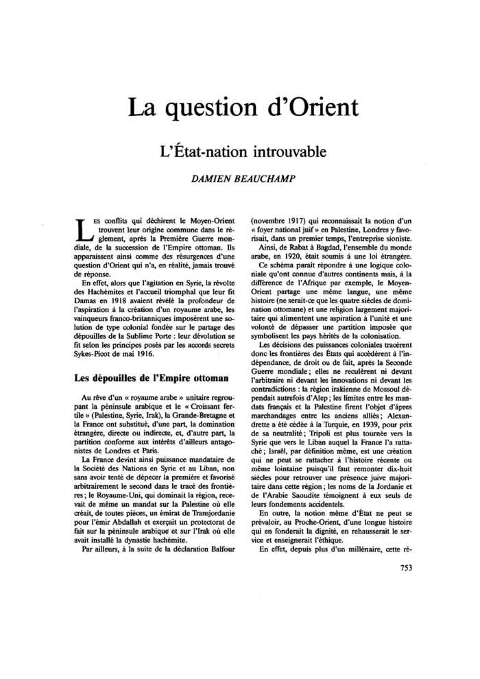 La question d’Orient. L’État-nation introuvable
 – page 1