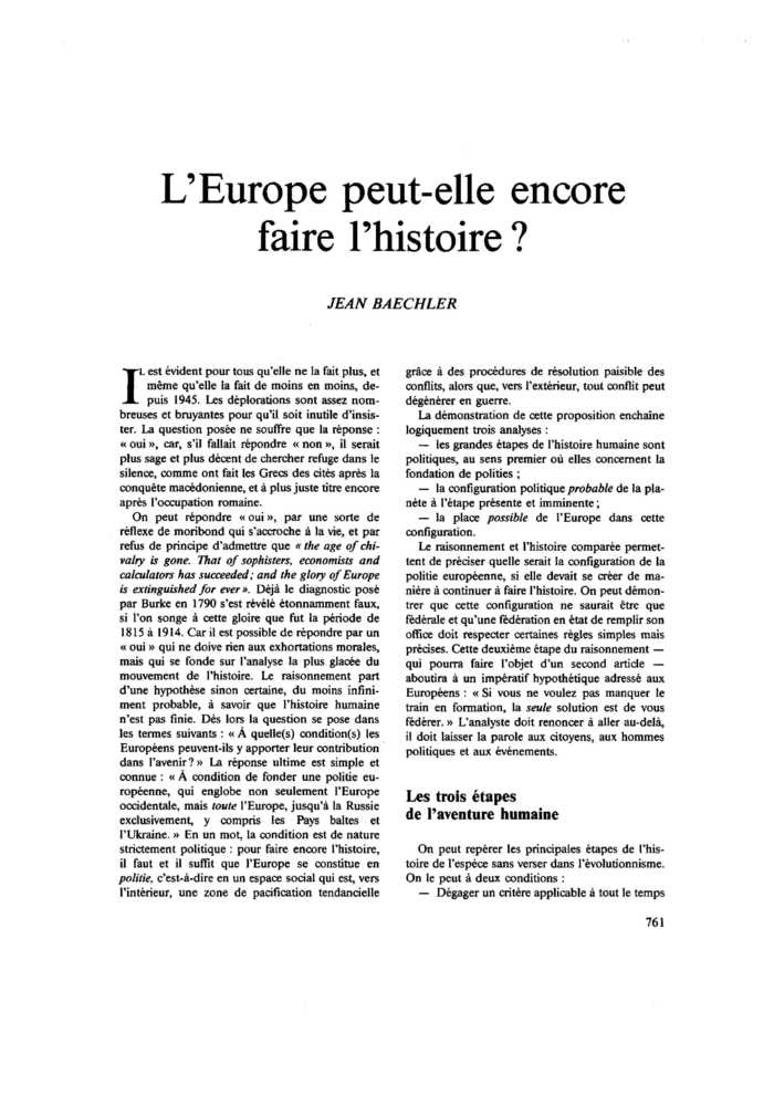 L’Europe peut-elle encore faire l’histoire ?
 – page 1