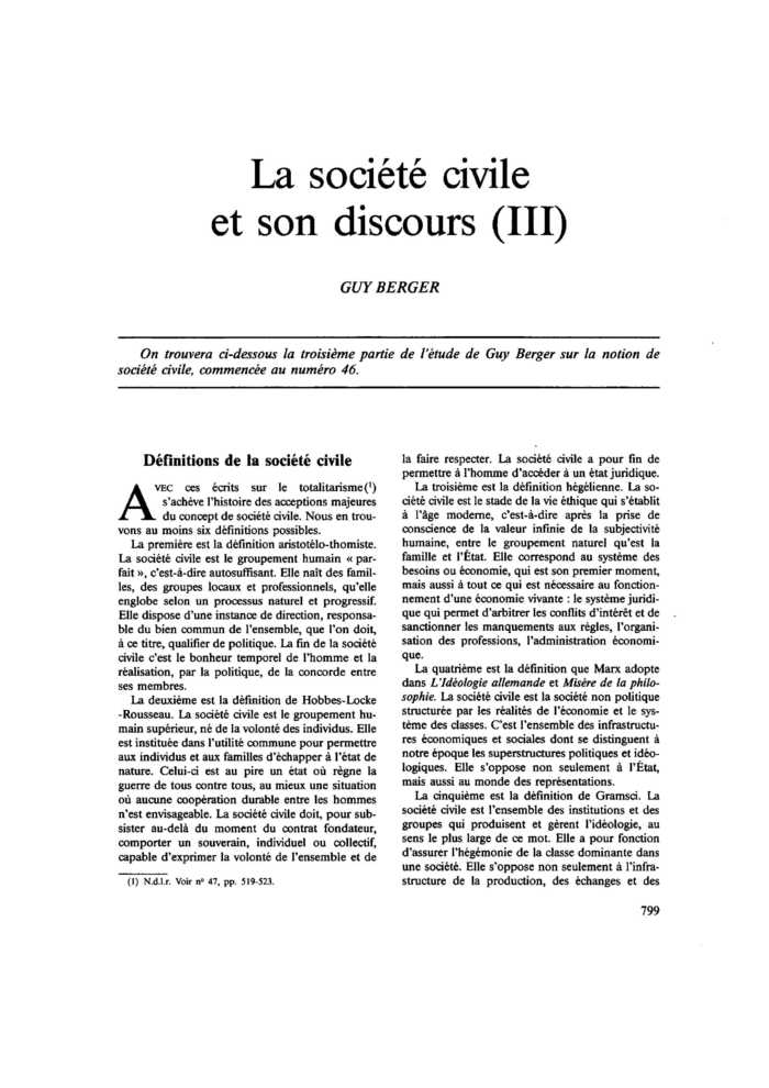 La société civile et son discours (III)
 – page 1
