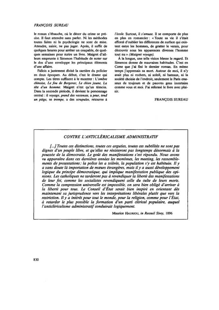 CONTRE L’ANTICLÉRICALISME ADMINISTRATIF
 – page 1