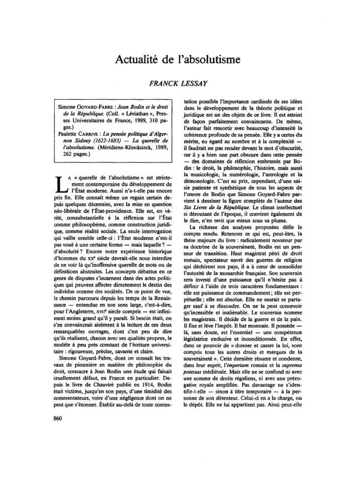 Actualité de l’absolutisme
 – page 1
