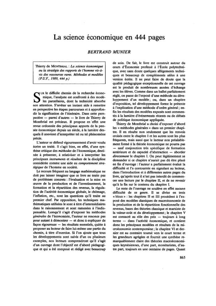 La science économique en 444 pages
 – page 1