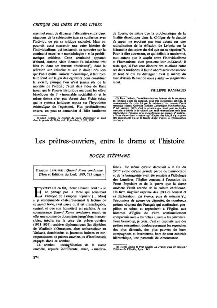 Les prêtres-ouvriers, entre le drame et l’histoire
 – page 1