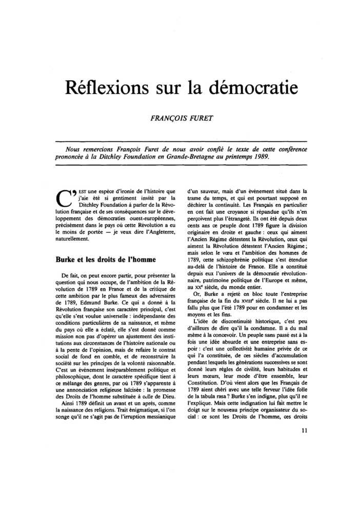 Réflexions sur la démocratie
 – page 1