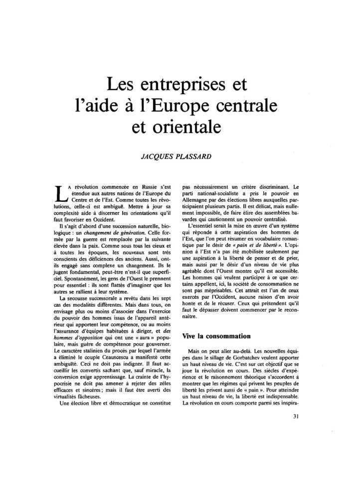 Les entreprises et l’aide à l’Europe centrale et orientale
 – page 1
