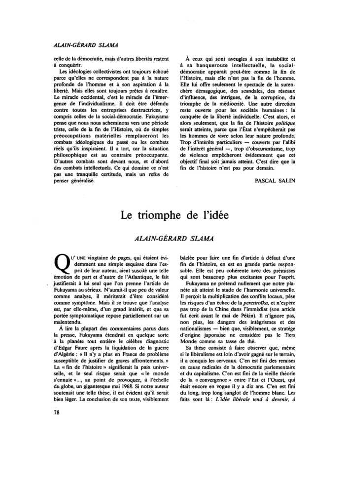 Le triomphe de l’idée
 – page 1