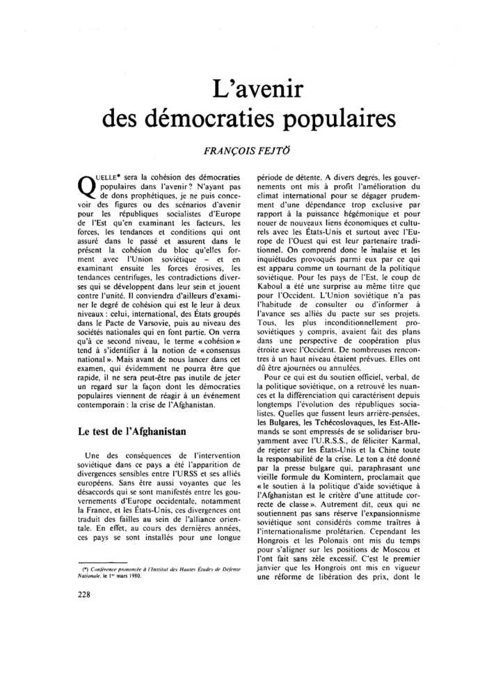 L’avenir des démocraties populaires
 – page 1