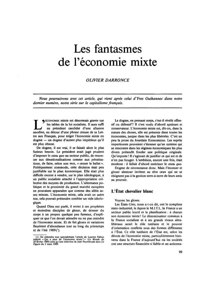 Les fantasmes de l’économie mixte
 – page 1
