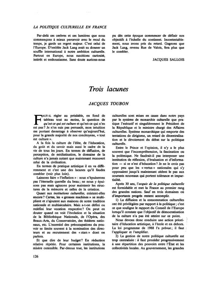 Trois lacunes
 – page 1