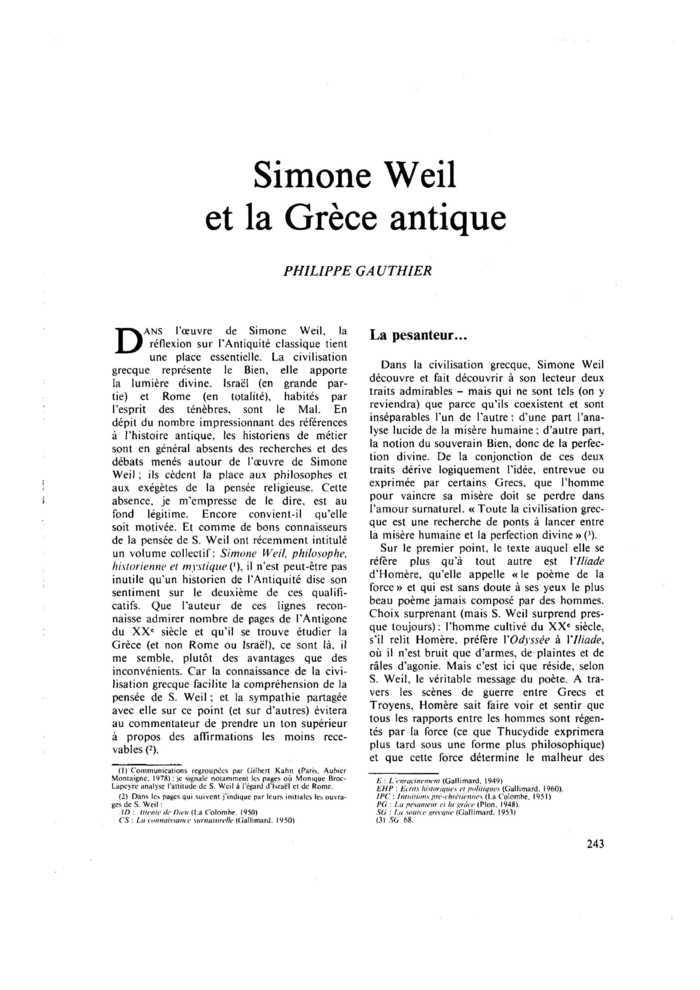 Simone Weil et la Grèce antique
 – page 1