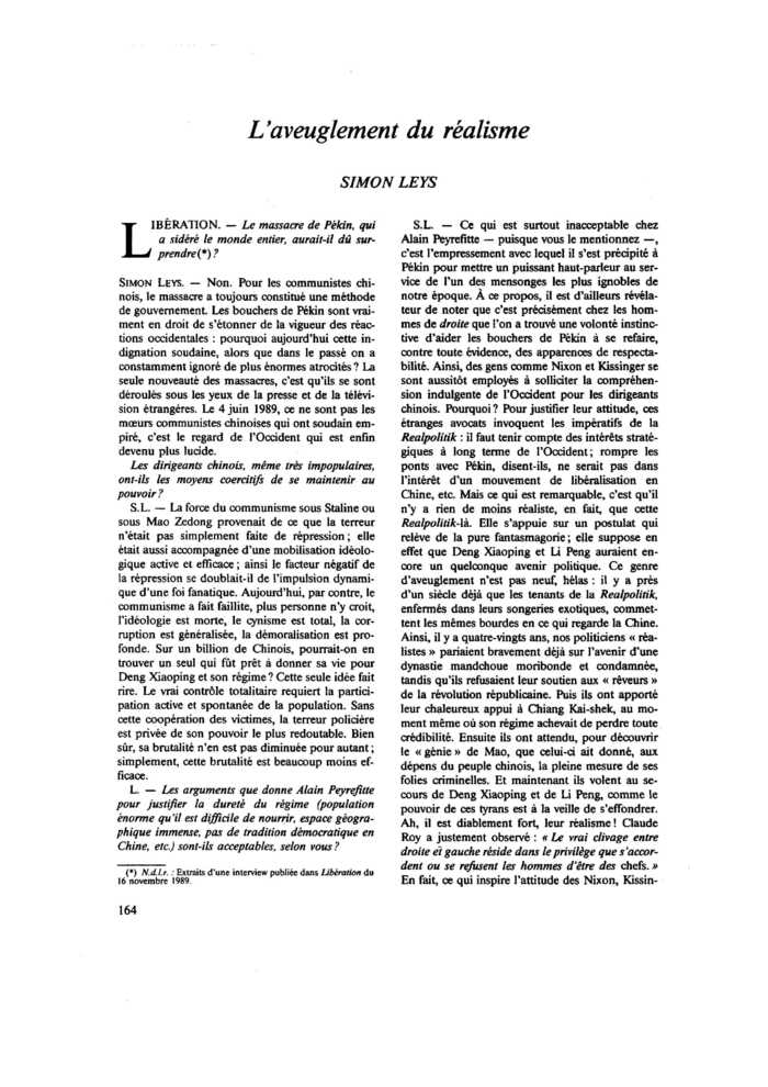 L’aveuglement du réalisme
 – page 1