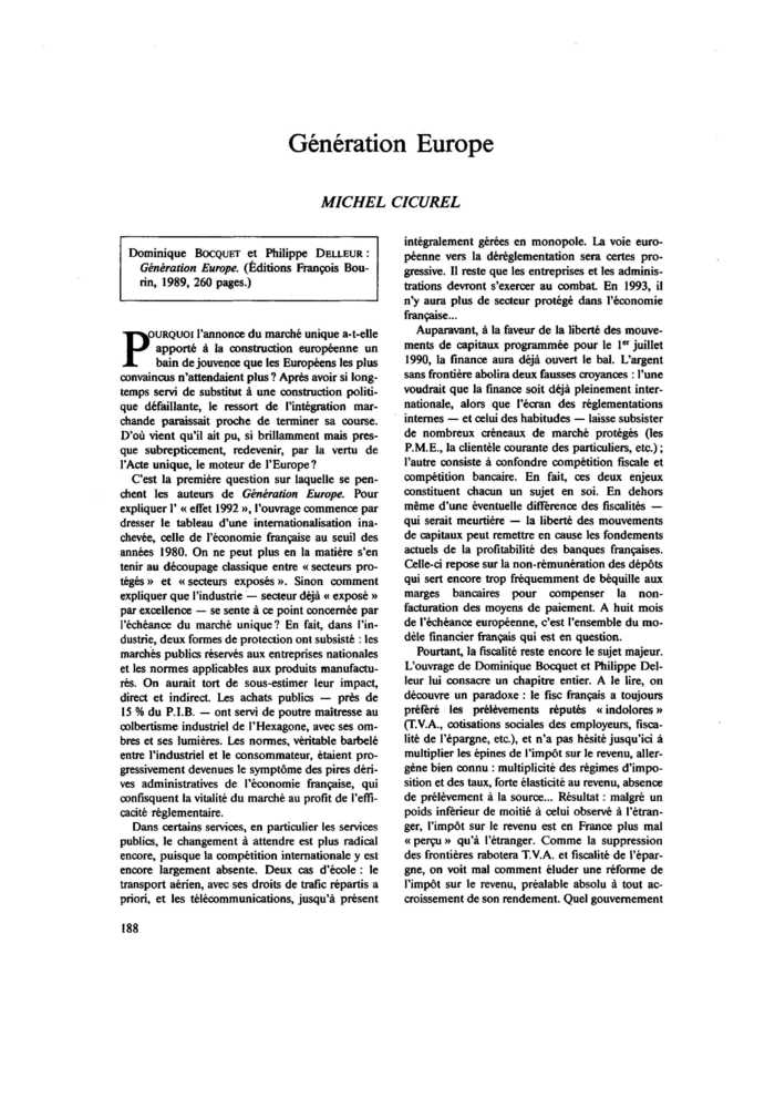 Génération Europe
 – page 1