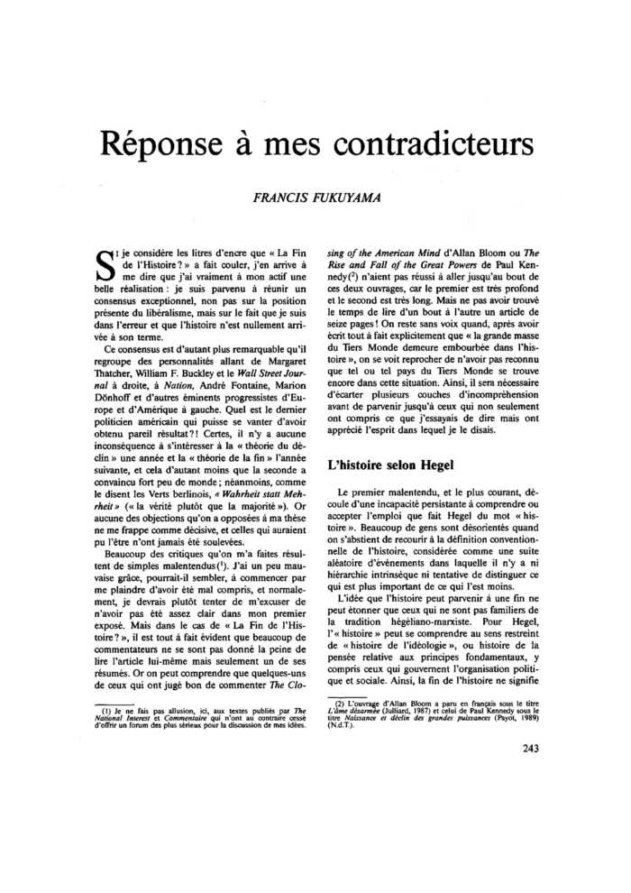 Réponse à mes contradicteurs
 – page 1