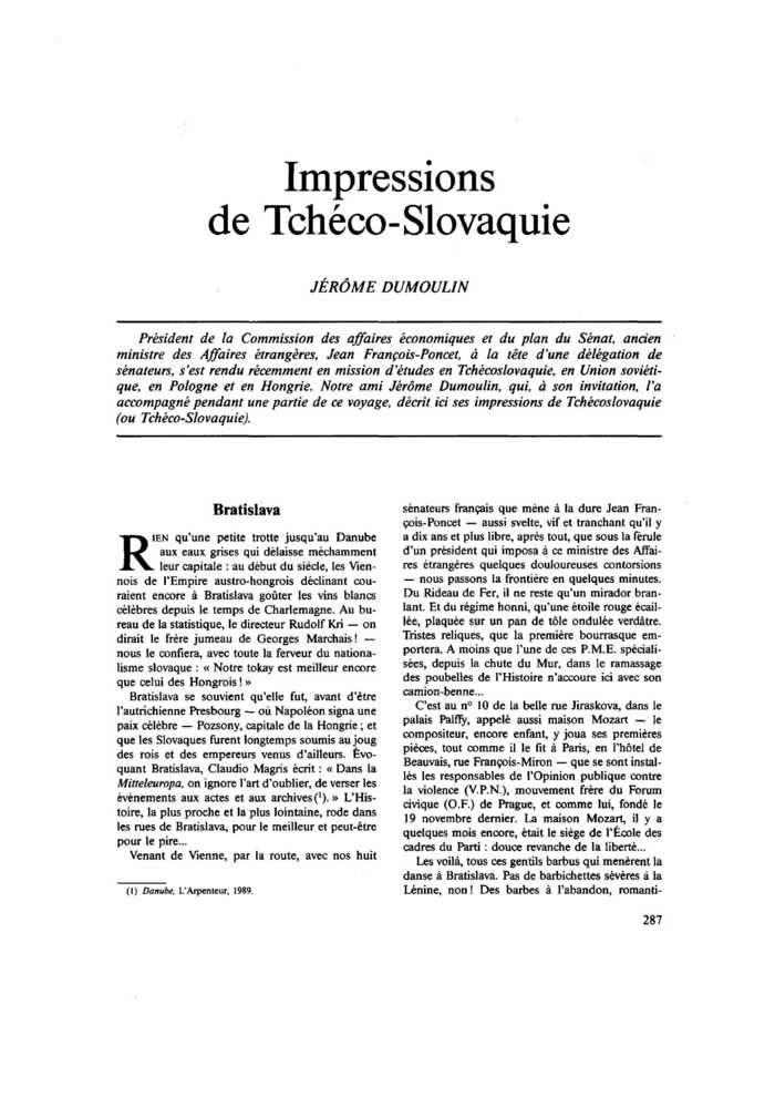 Impressions de Tchéco-Slovaquie
 – page 1