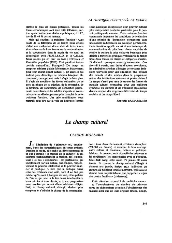 Le champ culturel
 – page 1