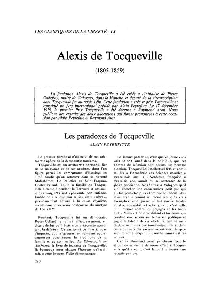 Les paradoxes de Tocqueville
 – page 1