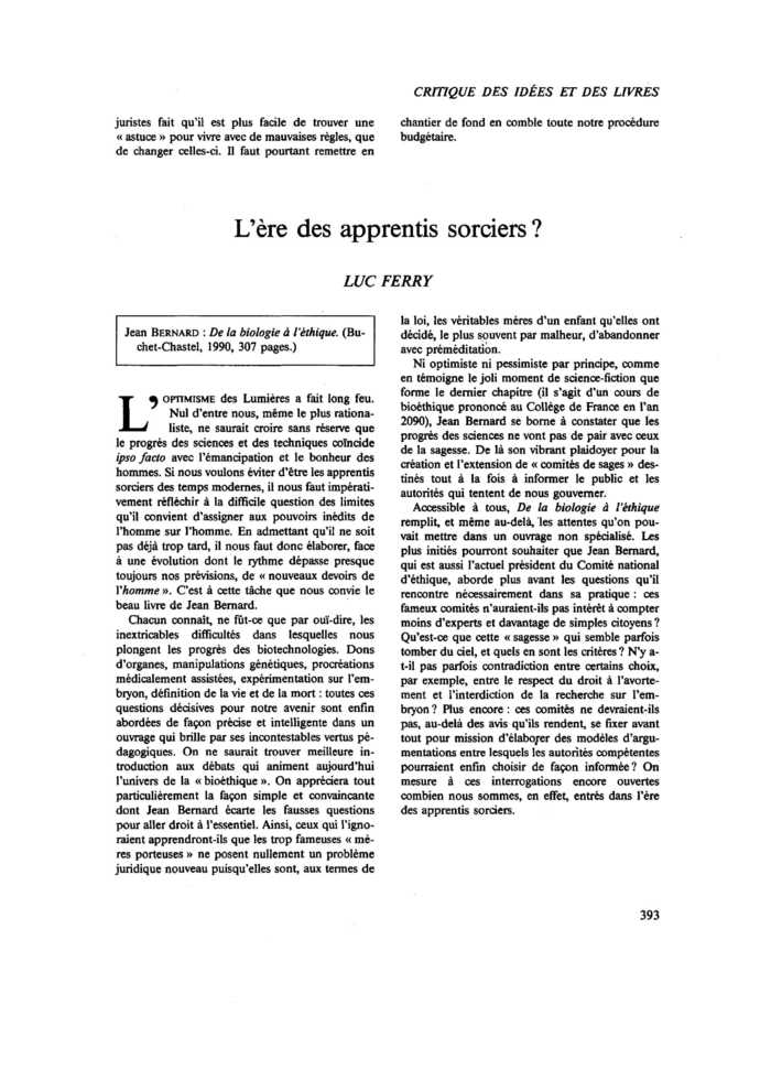 L’ère des apprentis sorciers ?
 – page 1