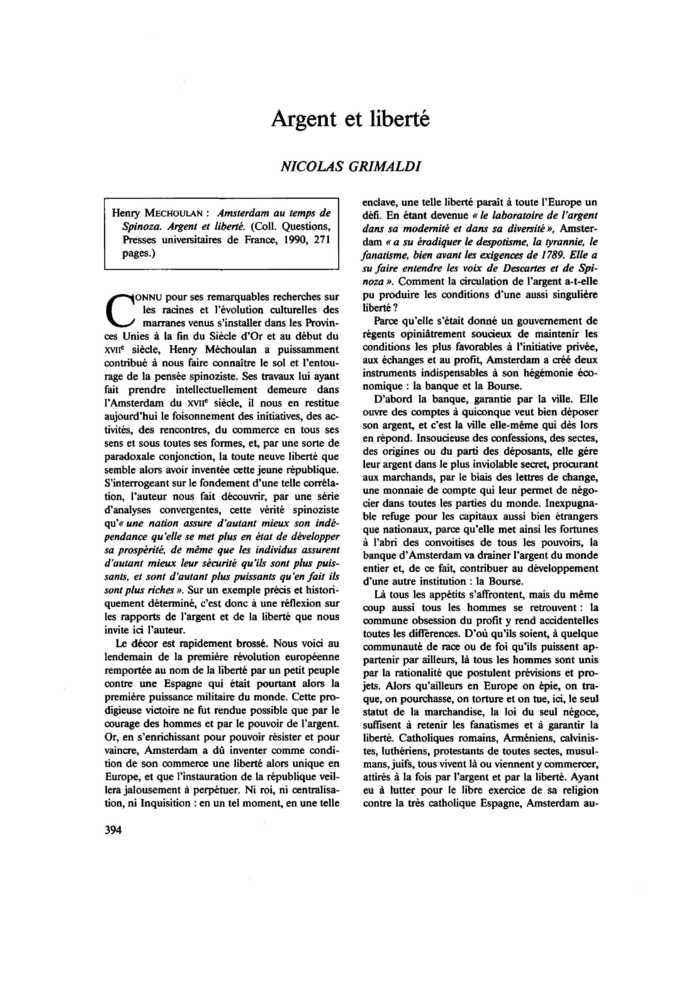 Argent et liberté
 – page 1