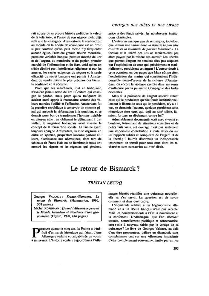 Le retour de Bismarck ?
 – page 1