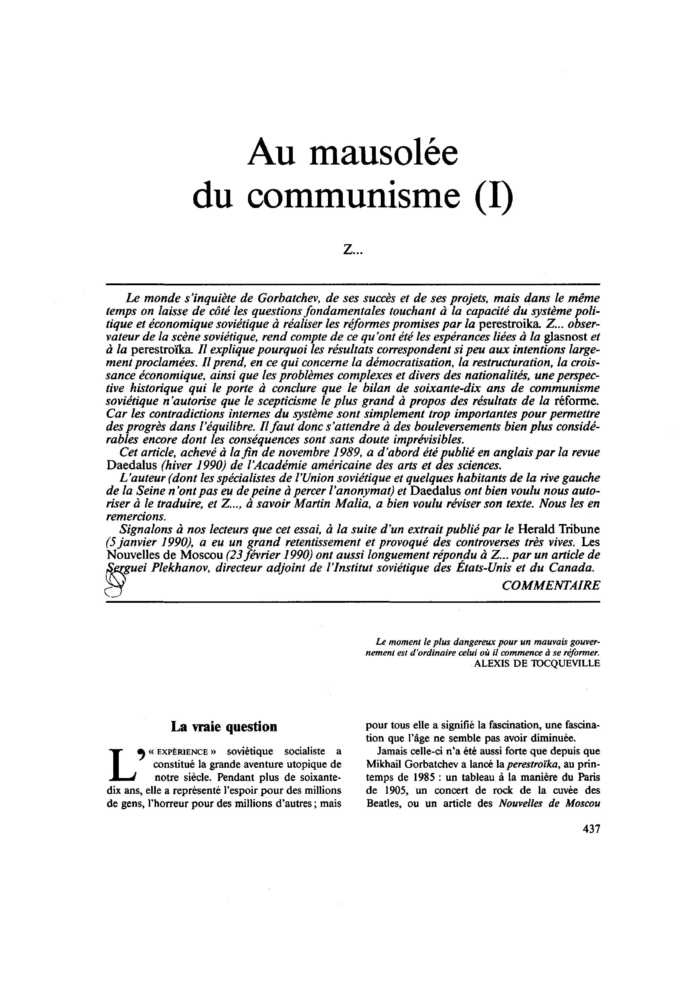 Au mausolée du communisme (I)
 – page 1