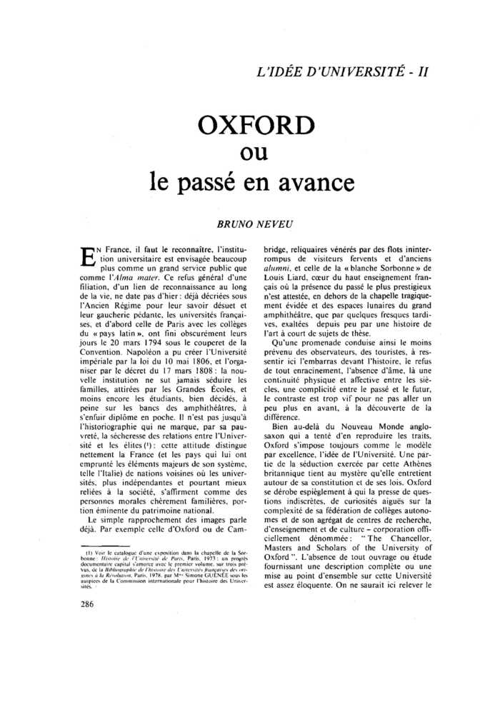 Oxford ou le passé en avance
 – page 1