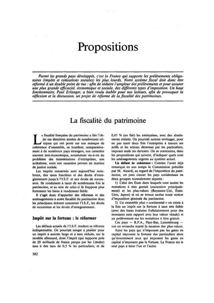 La fiscalité du patrimoine
 – page 1