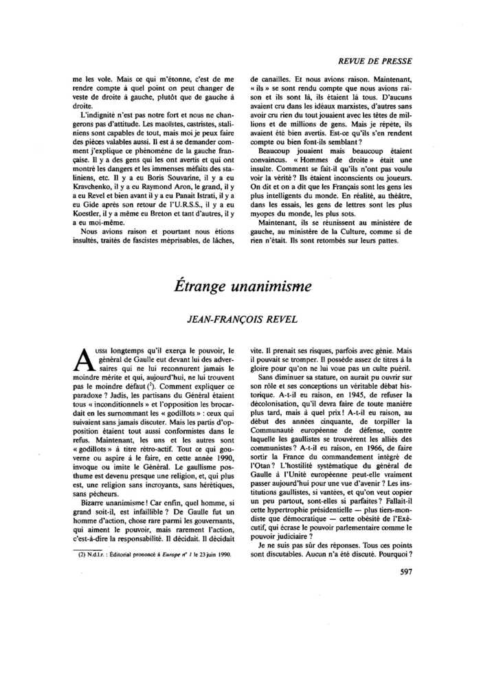 Étrange unanimisme
 – page 1