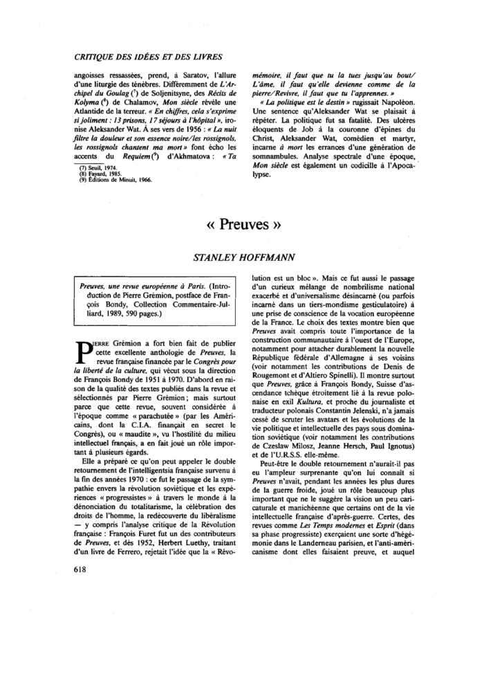 « Preuves »
 – page 1