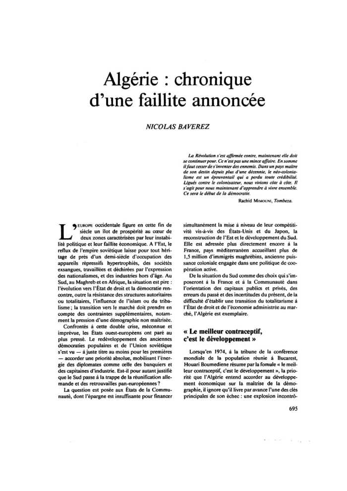 Algérie : chronique d’une faillite annoncée
 – page 1