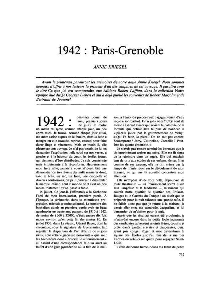 1942 : Paris-Grenoble
 – page 1