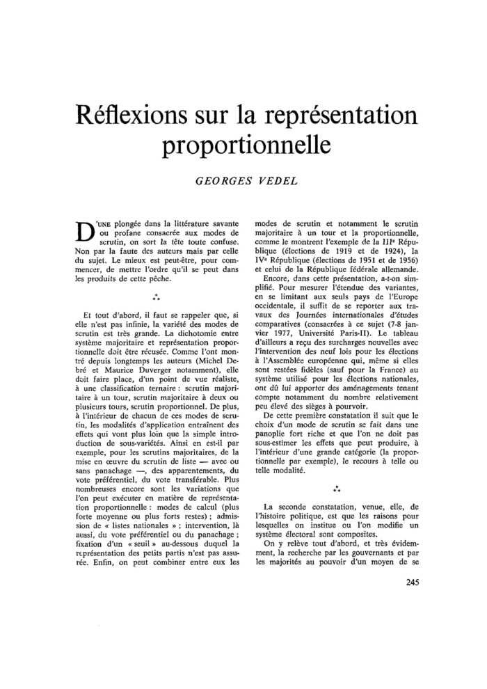 Réflexions sur la représentation proportionnelle
 – page 1
