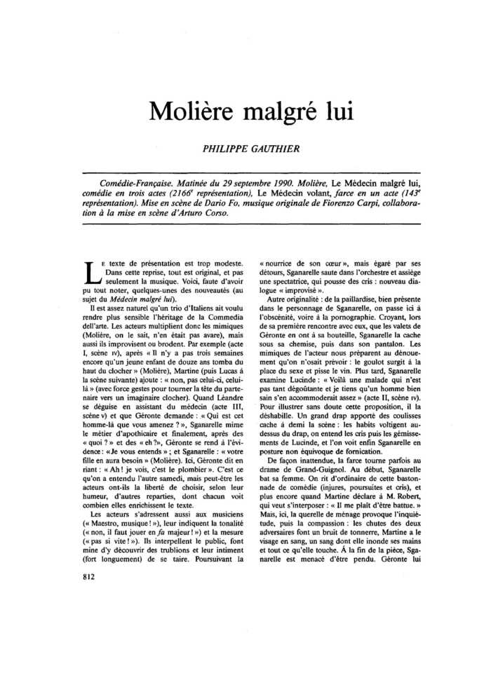 Molière malgré lui
 – page 1
