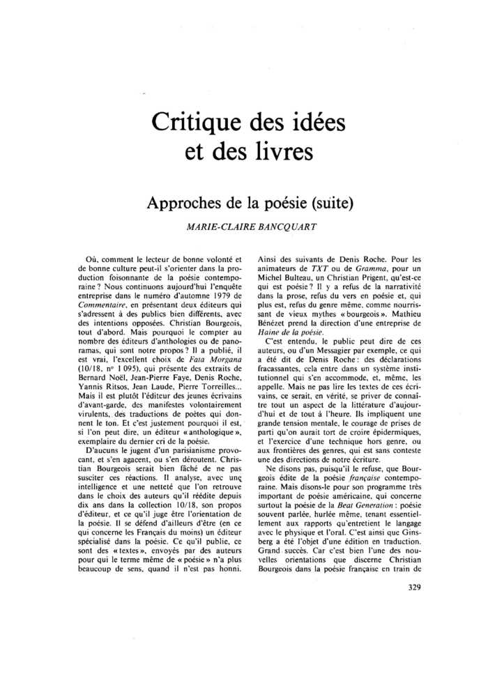 Approches de la poésie (suite)
 – page 1