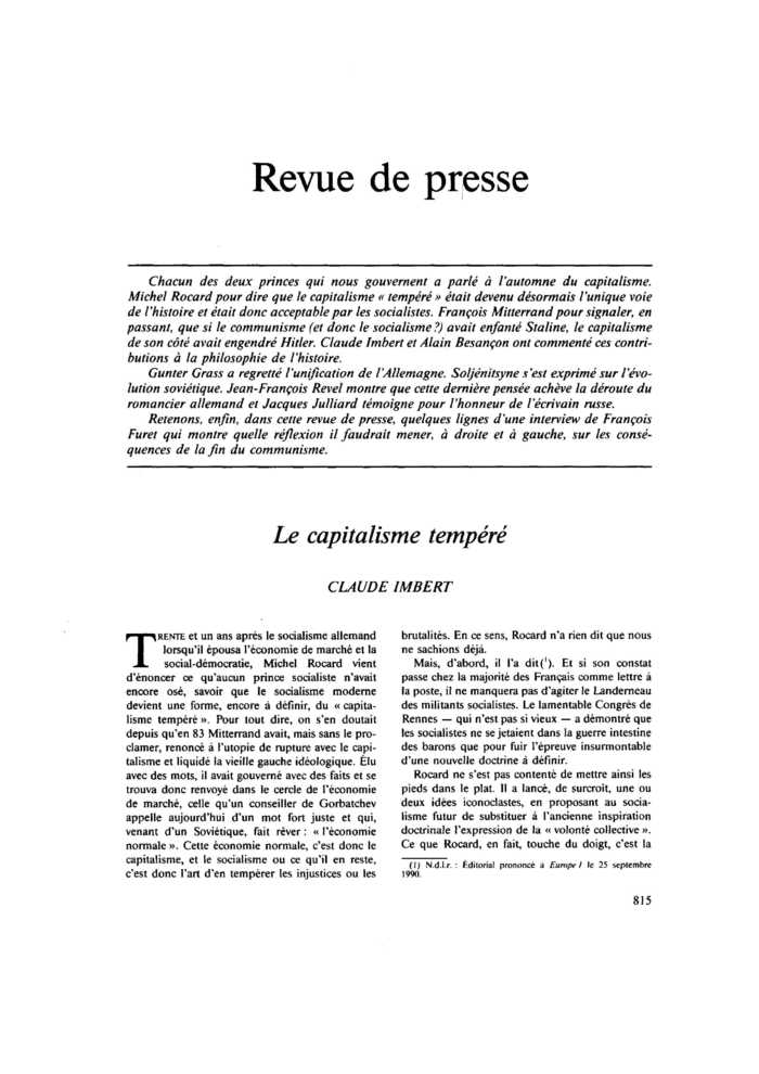 Revue de presse
 – page 1