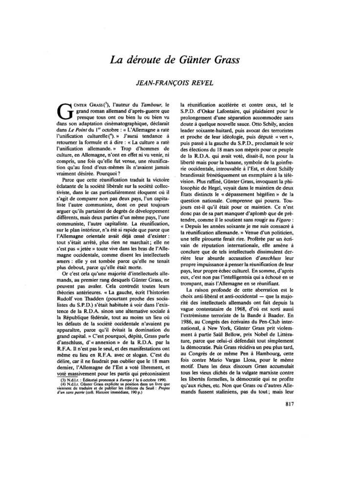 La déroute de Gunter Grass
 – page 1