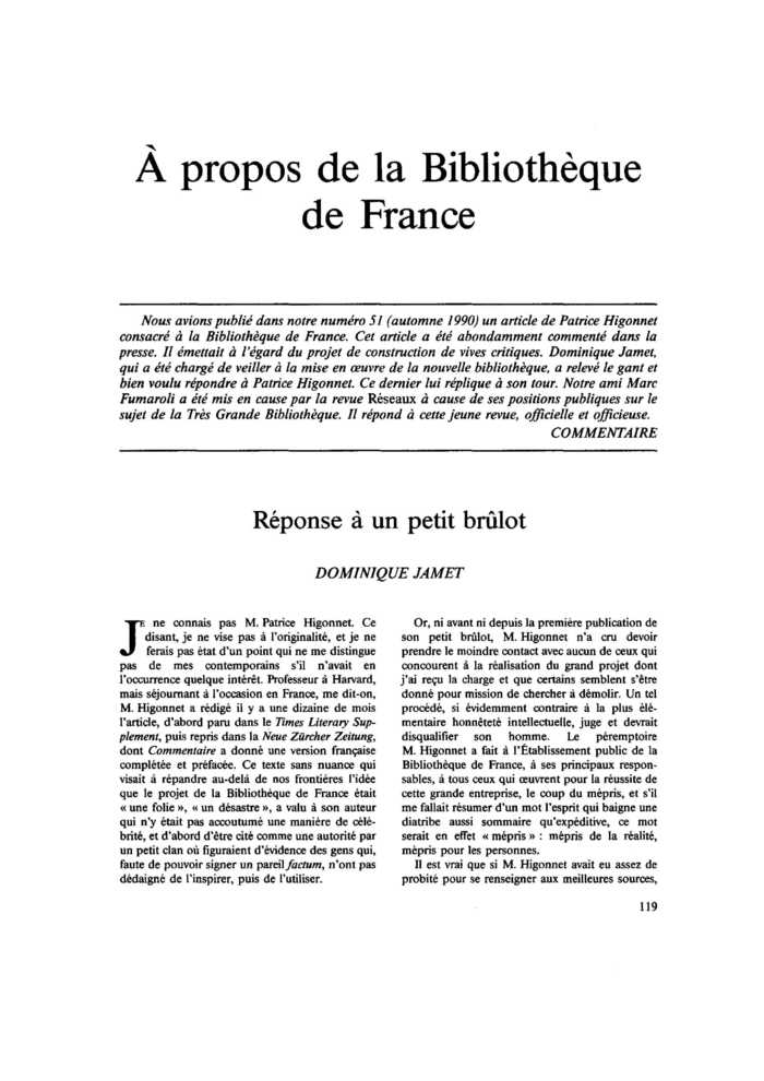 À propos de la Bibliothèque de France
 – page 1
