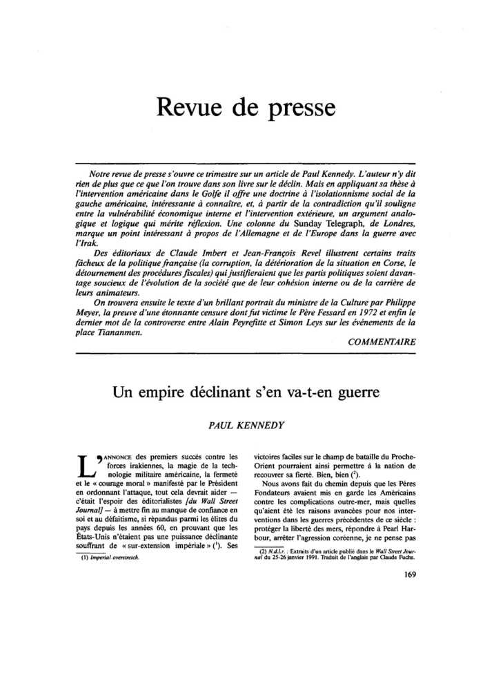 Revue de presse
 – page 1