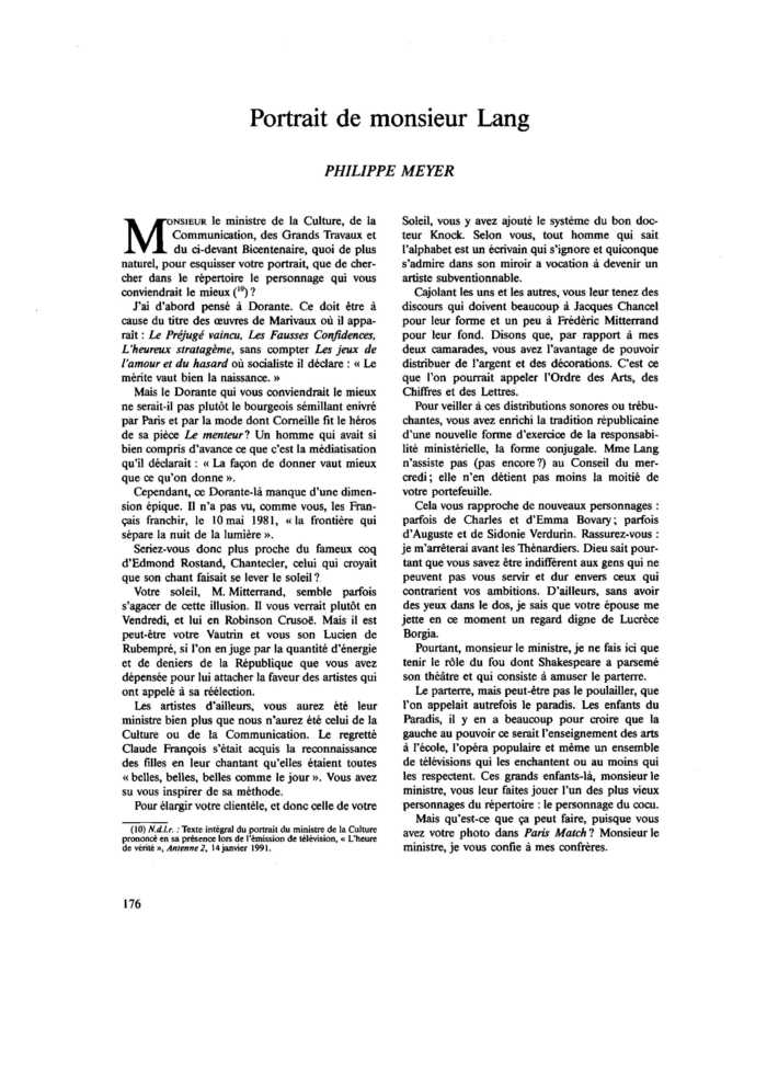 Portrait de monsieur Lang
 – page 1