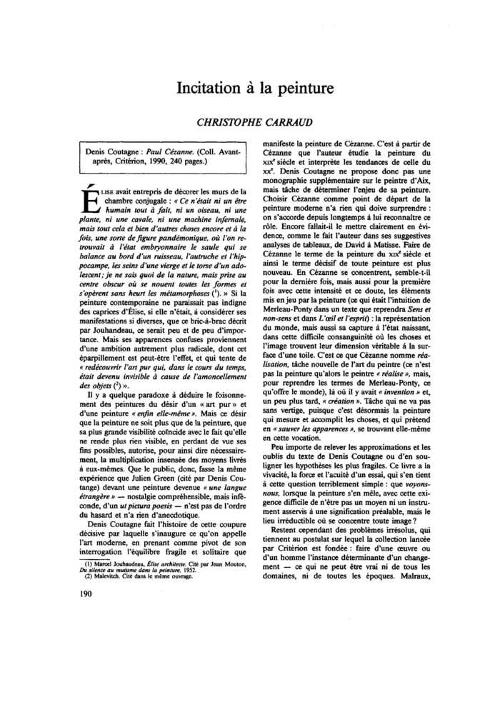 Incitation à la peinture
 – page 1