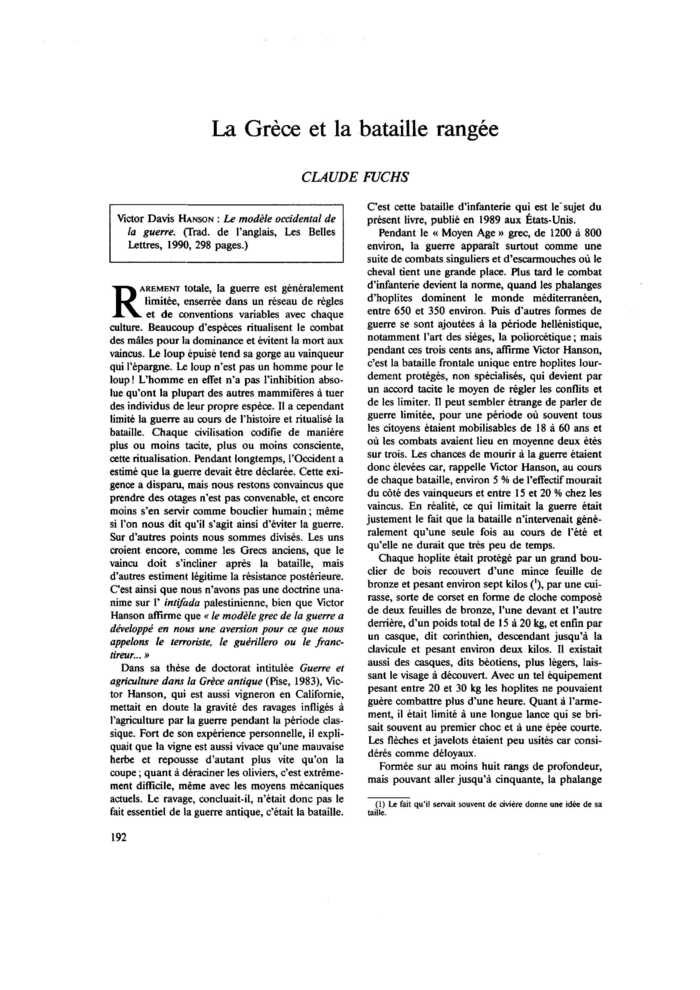 La Grèce et la bataille rangée
 – page 1