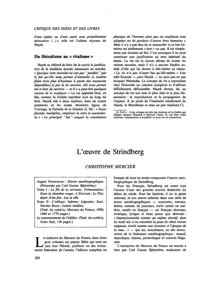 L’œuvre de Strindberg
 – page 1