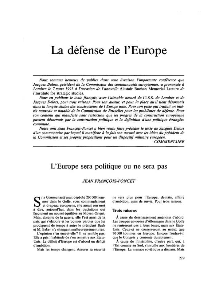 La défense de l’Europe
 – page 1