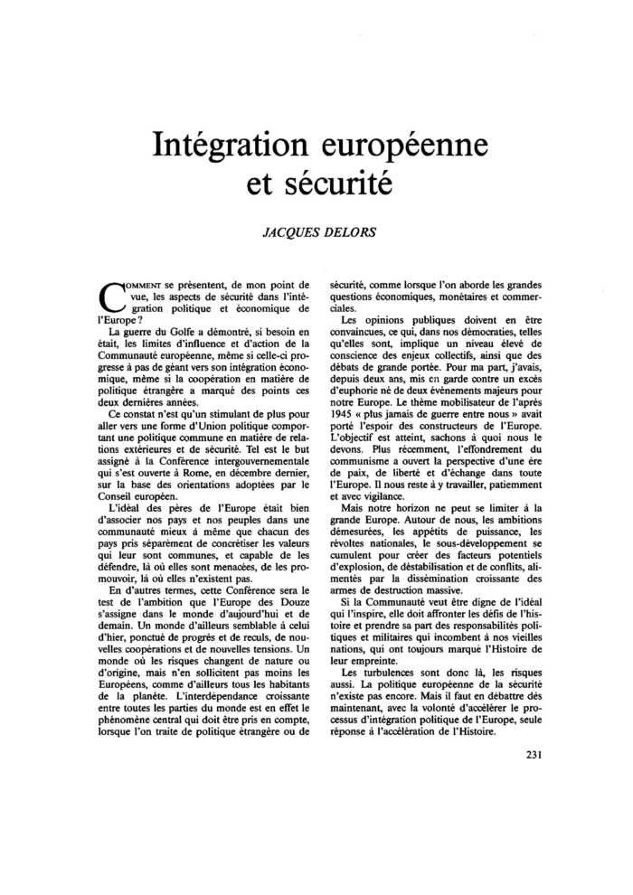 Intégration européenne et sécurité
 – page 1