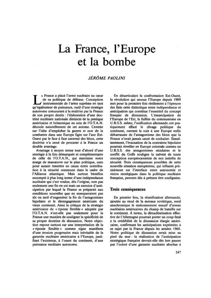 La France, l’Europe et la bombe
 – page 1