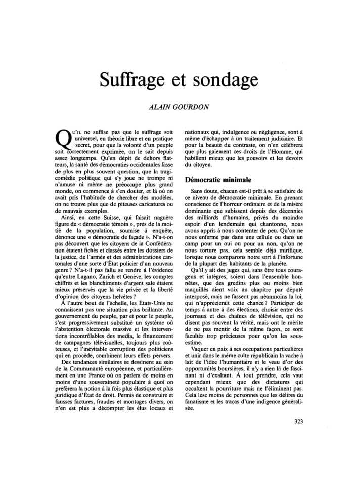 Suffrage et sondage
 – page 1