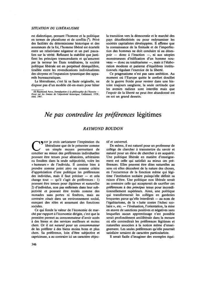 Ne pas contredire les préférences légitimes
 – page 1