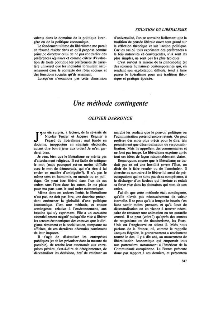 Une méthode contingente
 – page 1