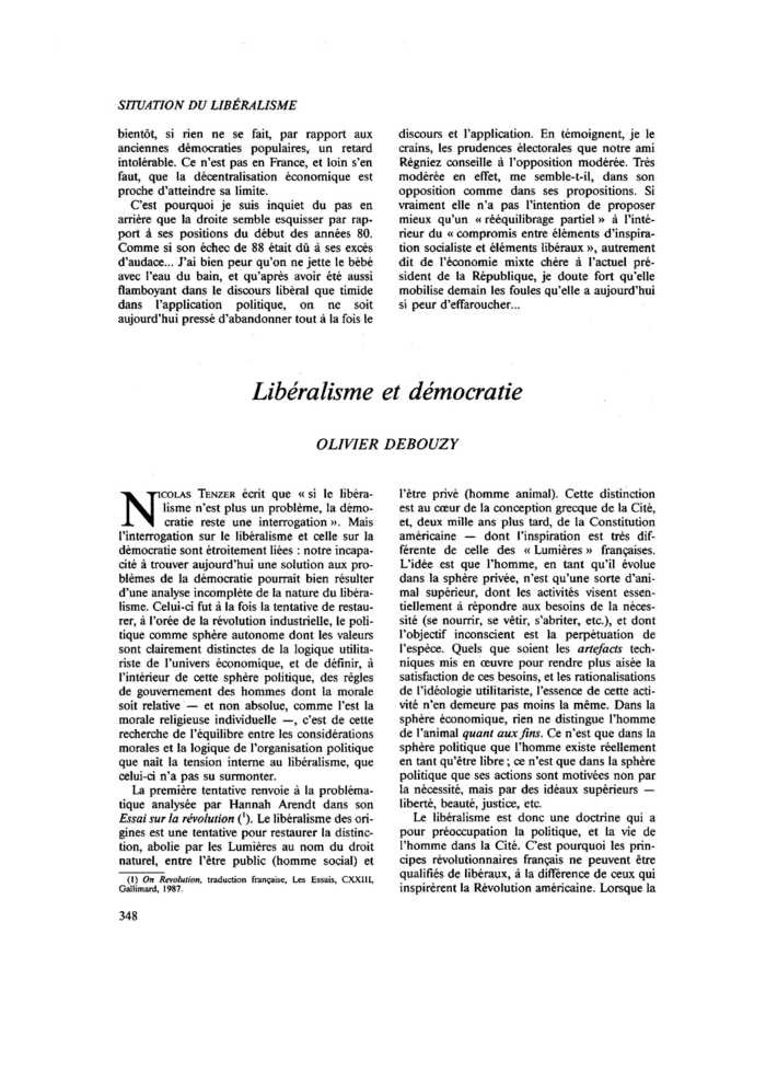 Libéralisme et démocratie
 – page 1