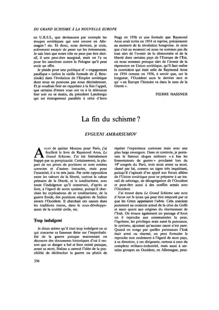 La fin du schisme ?
 – page 1