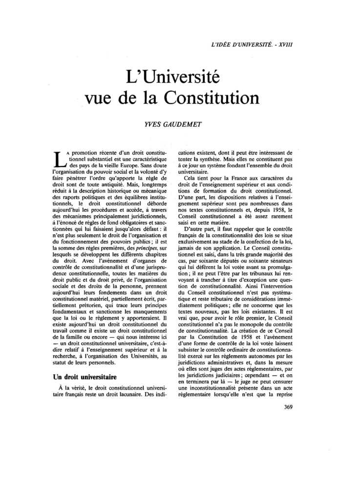 L’Université vue de la Constitution
 – page 1